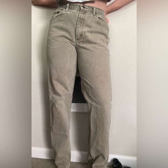 Vintage Lee Jeans Size 35X35 (Fit like a modern 30) Tan - Picture 1 of 15
